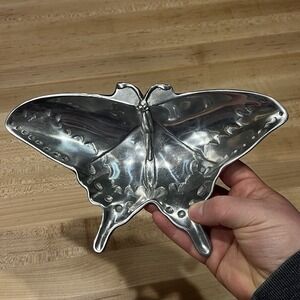Mariposa Aluminum Butterfly Trinket Tray Small Plate Made In Mexico